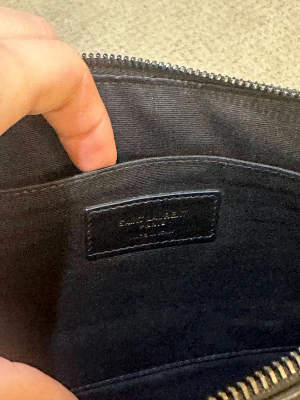 Saint Laurent YSL Cassandre Zip Tablet Clutch Black Leather - Picture 6 of 9